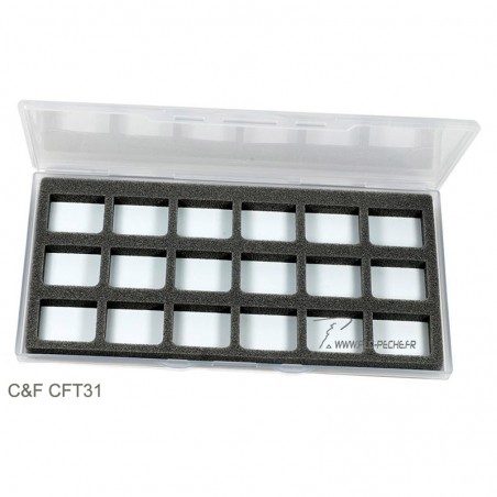 Boite magnétique pour hameçons C&F Design CFT 31 Boîte magnétique pour hameçon de taille 12 à 24 par exemple 18 Compartiments Di