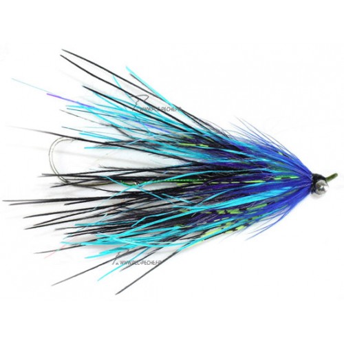 Mouche AQUAFLIES Steelhead Stu's Mini Ostrich Intruder Blue/Purple