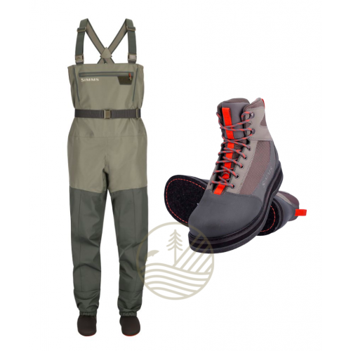 Pack SIMMS Waders Tributary Basalt LK + Chaussures 45 Tributary...