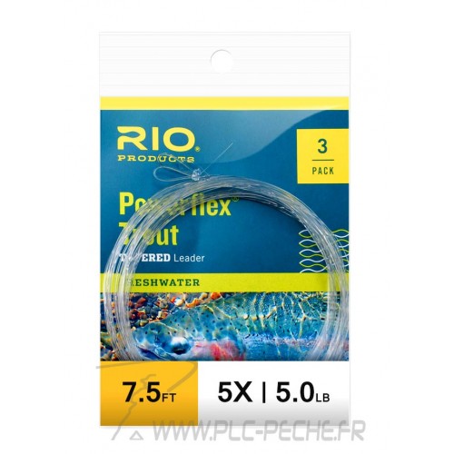 Bas de Ligne RIO Powerflex (pack de 3) 7'5 (2,30m)