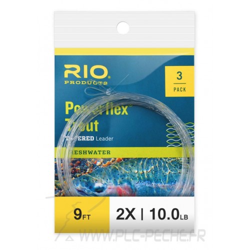 Bas de Ligne RIO Powerflex (pack de 3) 9' (2,70m)
