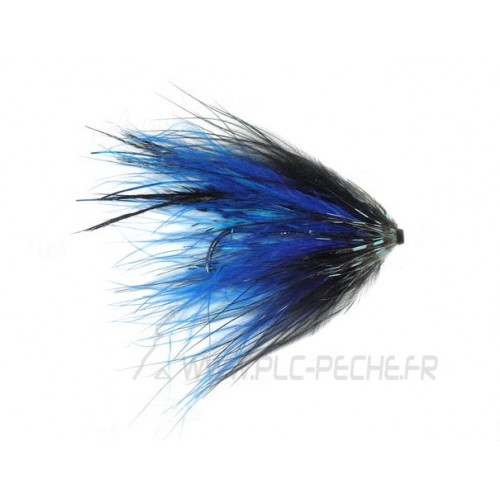 Mouche Tube Fly Steelhead/Saumon Hartwick's Marabou blue/black