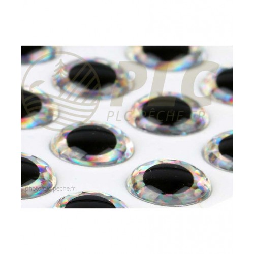 Yeux 3D Epoxy Holo Silver