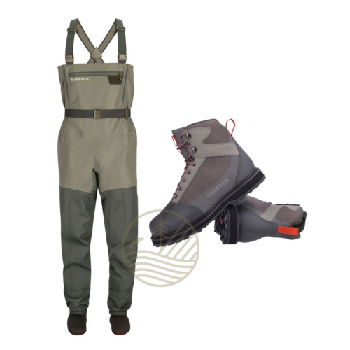 Pack SIMMS Waders Tributary Basalt LS + Chaussures 45 Tributary...