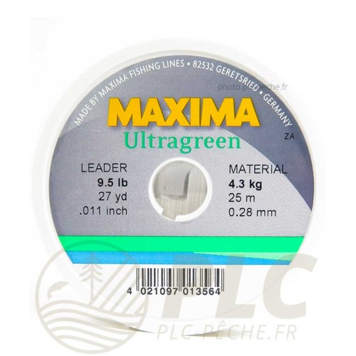 Fils nylon MAXIMA Ultragreen 25m