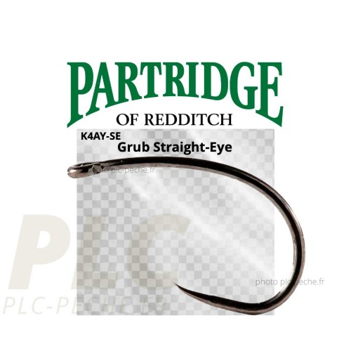 Hameçon mouche PARTRIDGE Grub Straight-Eye
