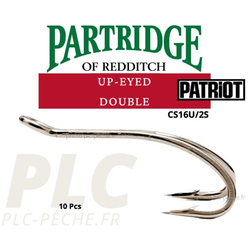 Hameçon mouche PARTRIDGE Patriot Double Up-Eye CS16U/2 Silver