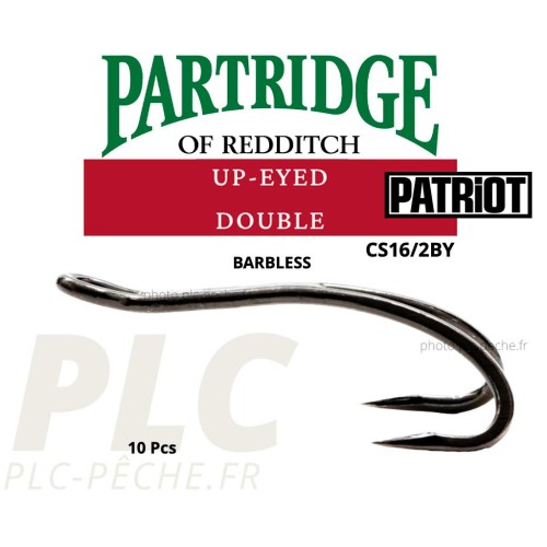 Hameçon mouche Partridge Patriot double up-eye cs16/2by black...