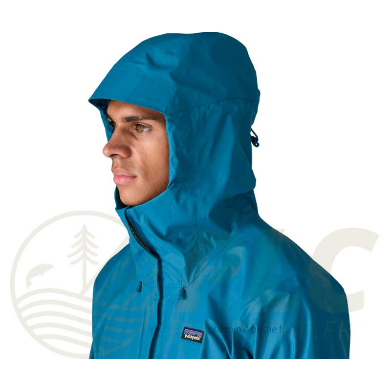 Veste PATAGONIA Men's Torrentshell 3L Rain Jkt Aquatic Blue hood