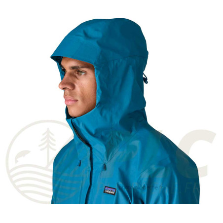 Veste PATAGONIA Men's Torrentshell 3L Rain Jkt Aquatic Blue hood
