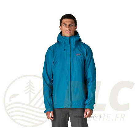 Veste PATAGONIA Men's Torrentshell 3L Rain Jkt Aquatic Blue action