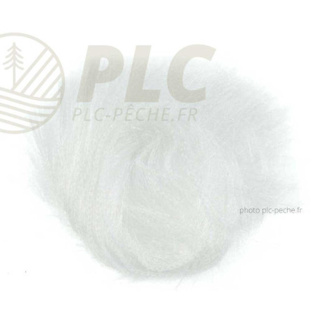 Chenille Long Ice Hackle FLY SCENE White