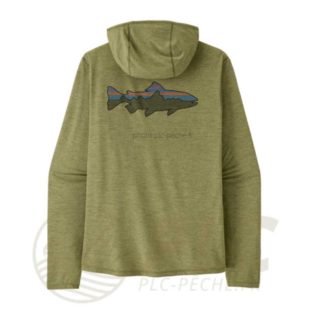 M's L/S Cap Cool Sun Hoody - Fitz Roy Trout Buckhorn Green X-Dye PATGONIA