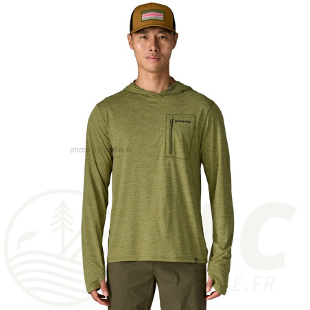 Tee Shirt Patagonia Cap Cool Sun Hoody - Fitz Roy Trout Casper Green X-Dye PATAGONIA