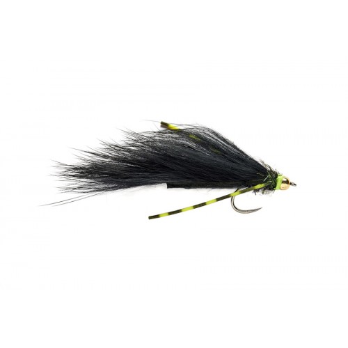 Mouche Streamer FULLING MILL Flexi Black Zonker Barbless