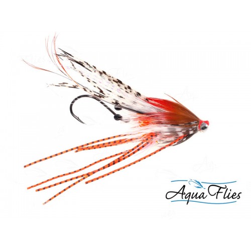 Mouche tube fly Saumon/Steelhead Stu's prawntruder white/orange