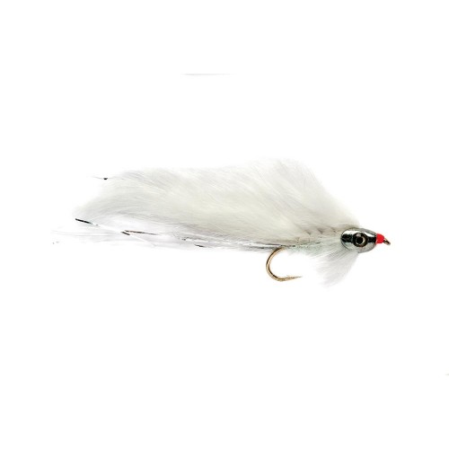 Mouche Streamer FULLING MILL White Zonker Skullhead
