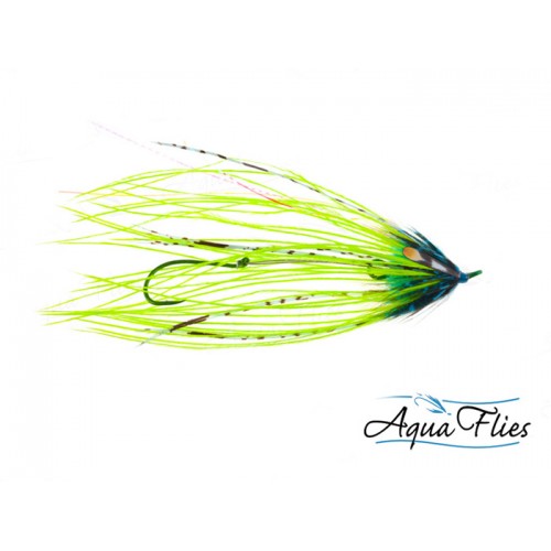 Mouche steelhead intruder Senyo's OCD chartreuse