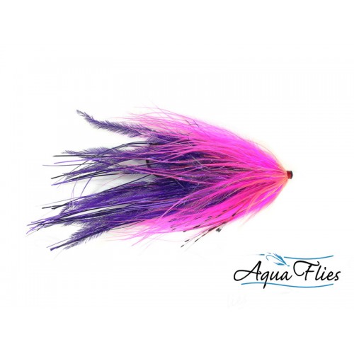 Mouche tube fly Steelhead/Saumon Hartwick's marabou flash pink/purple