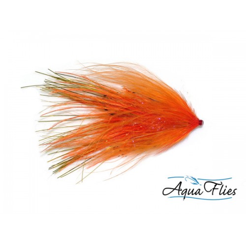Mouche tube fly Steelhead/Saumon Hartwick's marabou flash tail orange