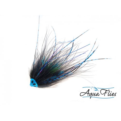 Mouche tube fly Saumon/Steelhead Stu's metal head tube black blue