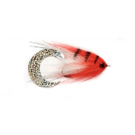 Mouche Brochet Paolo's Wiggle Tail Blanc & Rouge