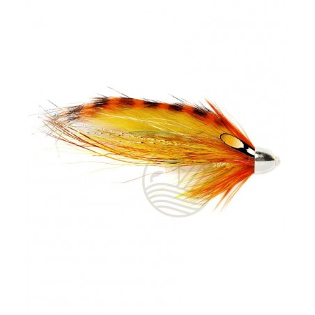 Mouche Saumon Tiger Tail Flame Thrower Tube Fly (tube plastique + conehead)